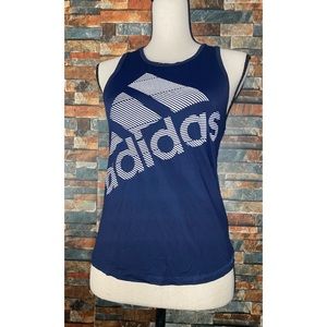 Blue adidas racer back tank top gym women